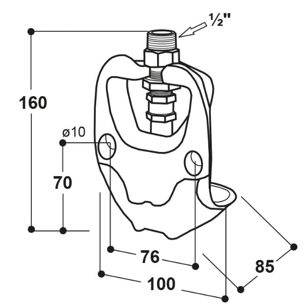 Suevia 100.0909 - Abreuvoir modèle 90 inox 1/2"