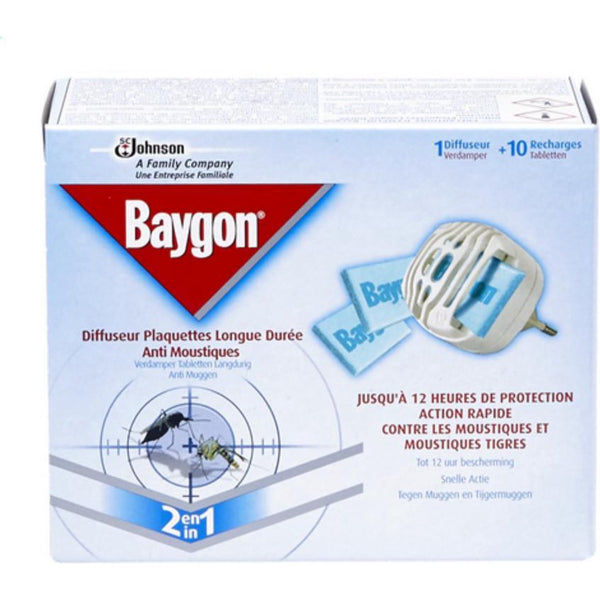 Baygon 2 in 1 - verdamper + 10 navullingen