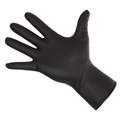 Nitrilhandschoenen 5,5 mil - 30 cm zwart - latex- en poedervrij - 50 stuks - S > XL