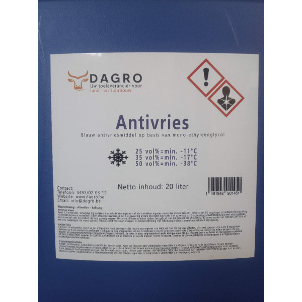 Antivries blauw - 20 liter