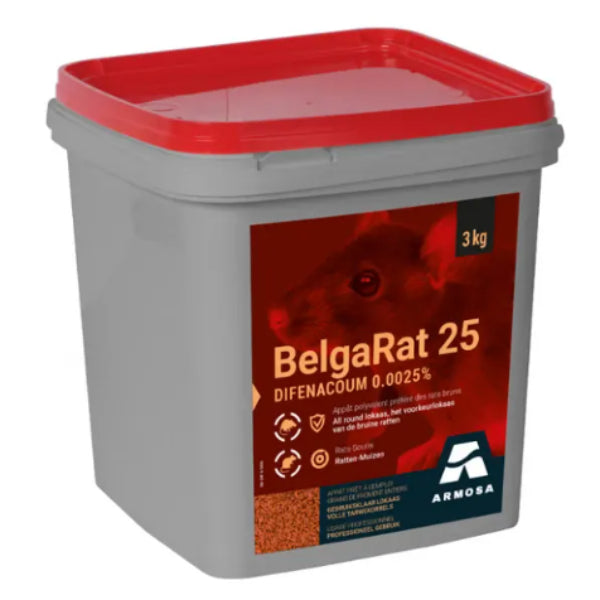 BelgaRat 25 - blé vrac - difénacoum - circuit libre 3 kg