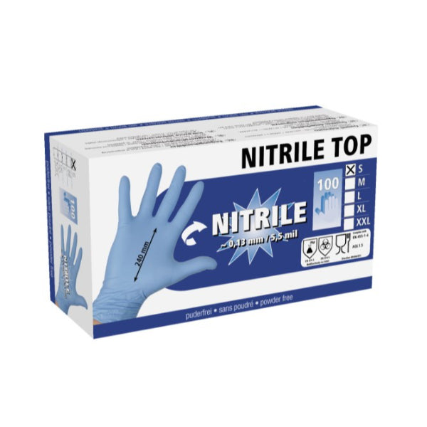 Gants en nitrile 5,5 mil - sans latex ni poudre - S &gt; XXL